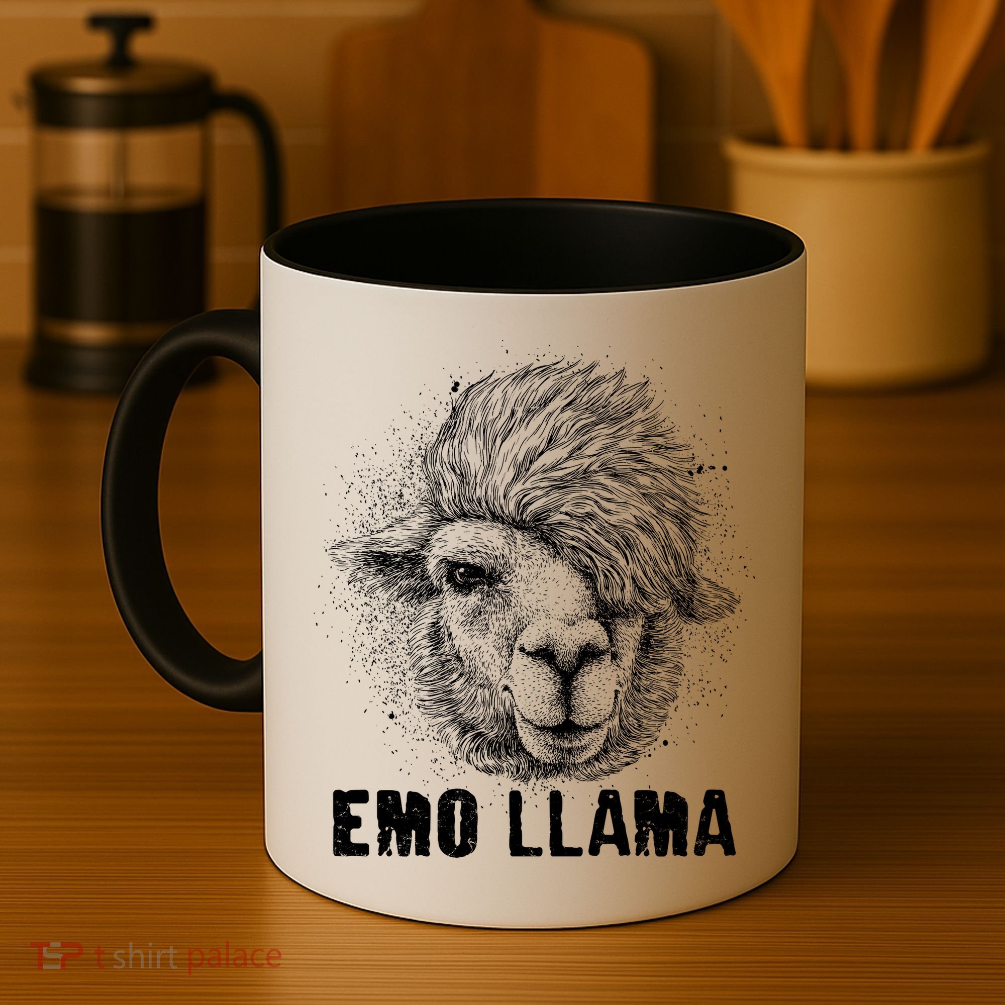 Distressed Vintage Emo Llama Alpaca  Coffee Mug