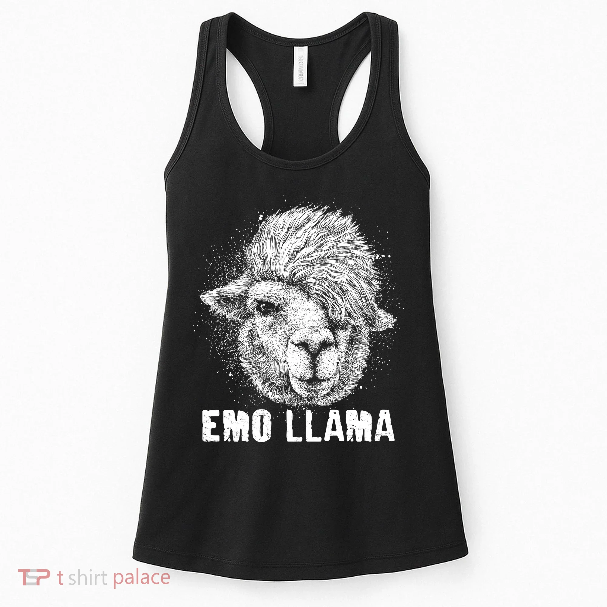 Distressed Vintage Emo Llama Alpaca  Women's Tank Top