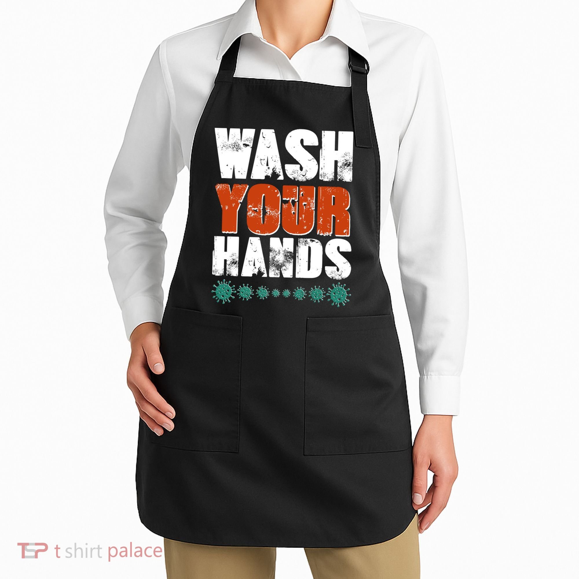 Distressed Wash Your Hands Funny Apron