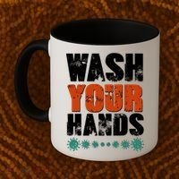Distressed Wash Your Hands Funny Coffee Mug thumb 2