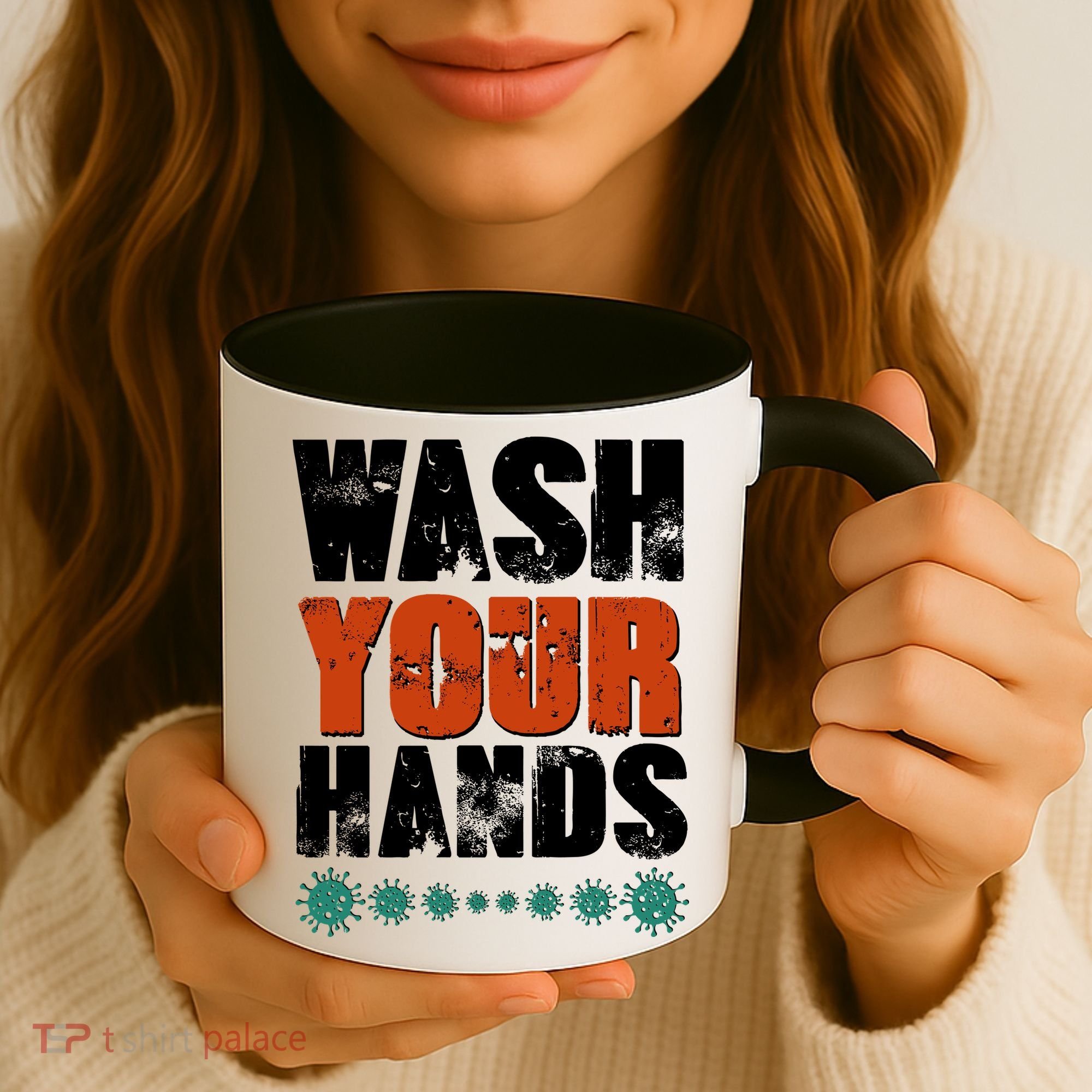 Distressed Wash Your Hands Funny Coffee Mug