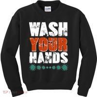 Distressed Wash Your Hands Funny Kids Sweatshirt thumb 0