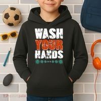 Distressed Wash Your Hands Funny Kids Hoodie thumb 2
