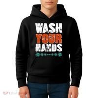 Distressed Wash Your Hands Funny Kids Hoodie thumb 4