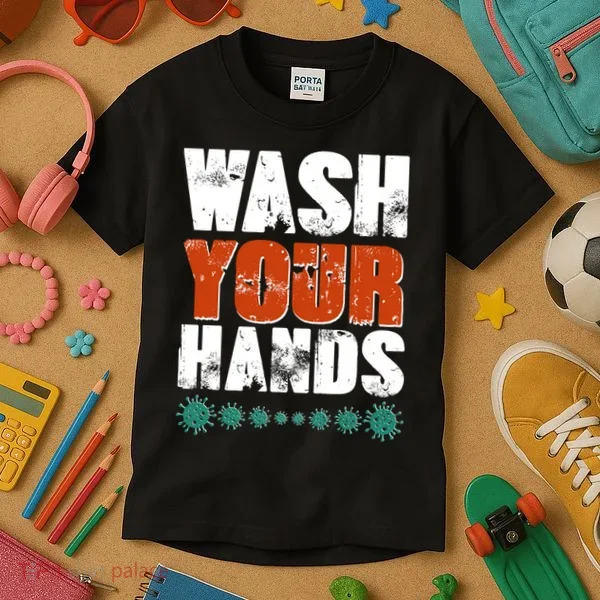 Distressed Wash Your Hands Funny Kids T-Shirt