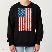 Distressed Worn USA American Flag Women's Sweatshirt thumb 0