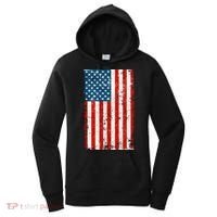 Distressed Worn USA American Flag Women's Hoodie thumb 0