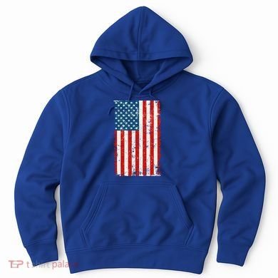 Distressed Worn USA American Flag Hoodie