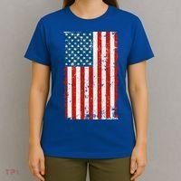 Distressed Worn USA American Flag T-Shirt thumb 4