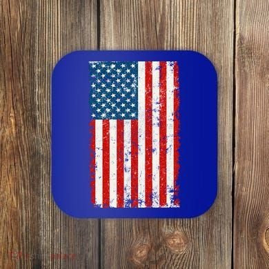 Distressed Worn USA American Flag Coaster
