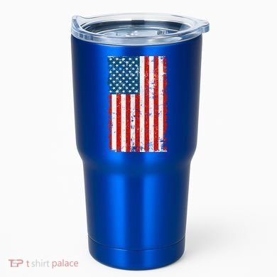 Distressed Worn USA American Flag Tumbler
