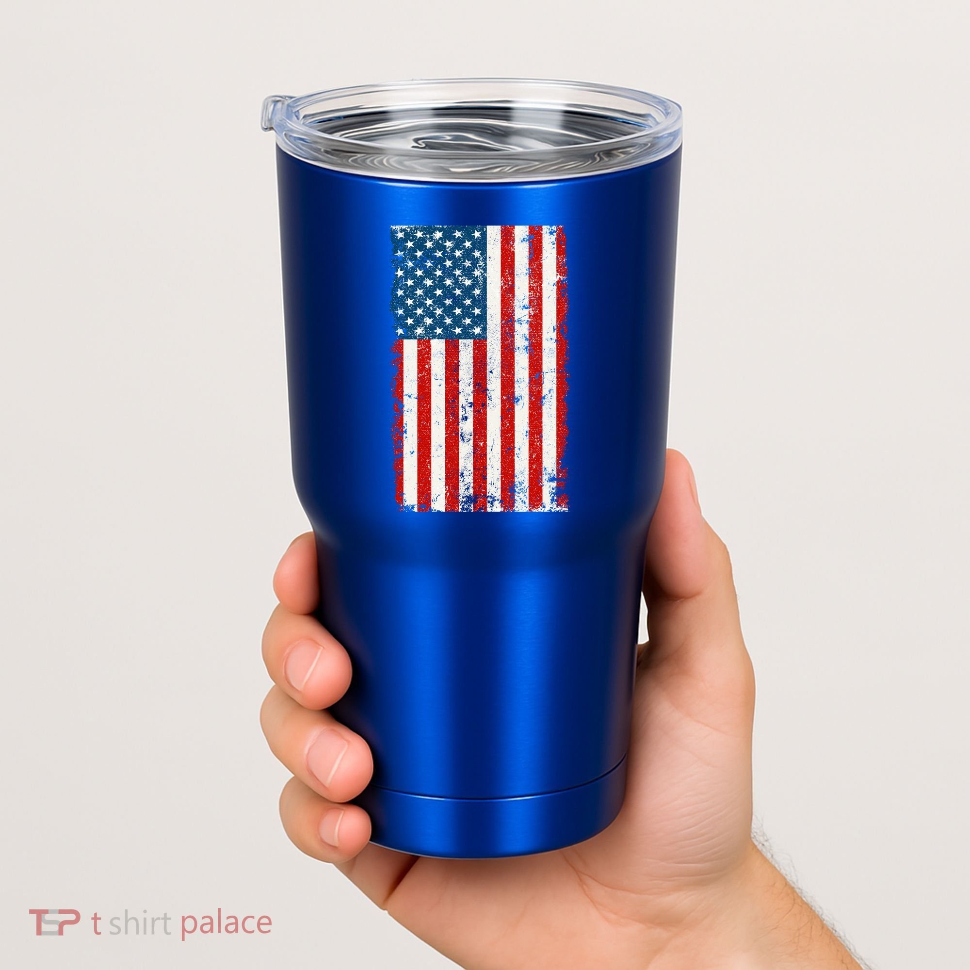 Distressed Worn USA American Flag Tumbler