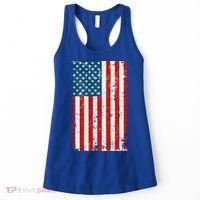 Distressed Worn USA American Flag Women's Tank Top thumb 0