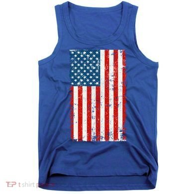 Distressed Worn USA American Flag Tank Top