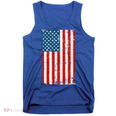 Distressed Worn USA American Flag Tank Top