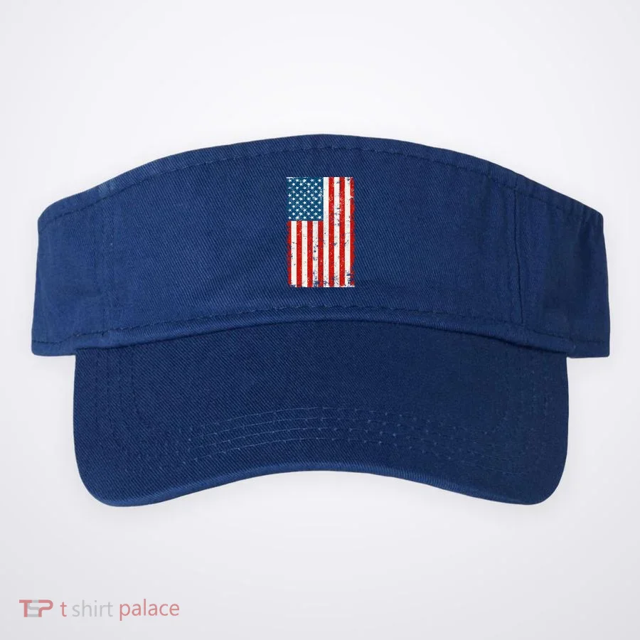 Distressed Worn USA American Flag Visor
