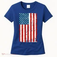 Distressed Worn USA American Flag Women's T-Shirt thumb 0