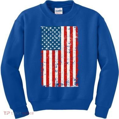 Distressed Worn USA American Flag Kids Sweatshirt