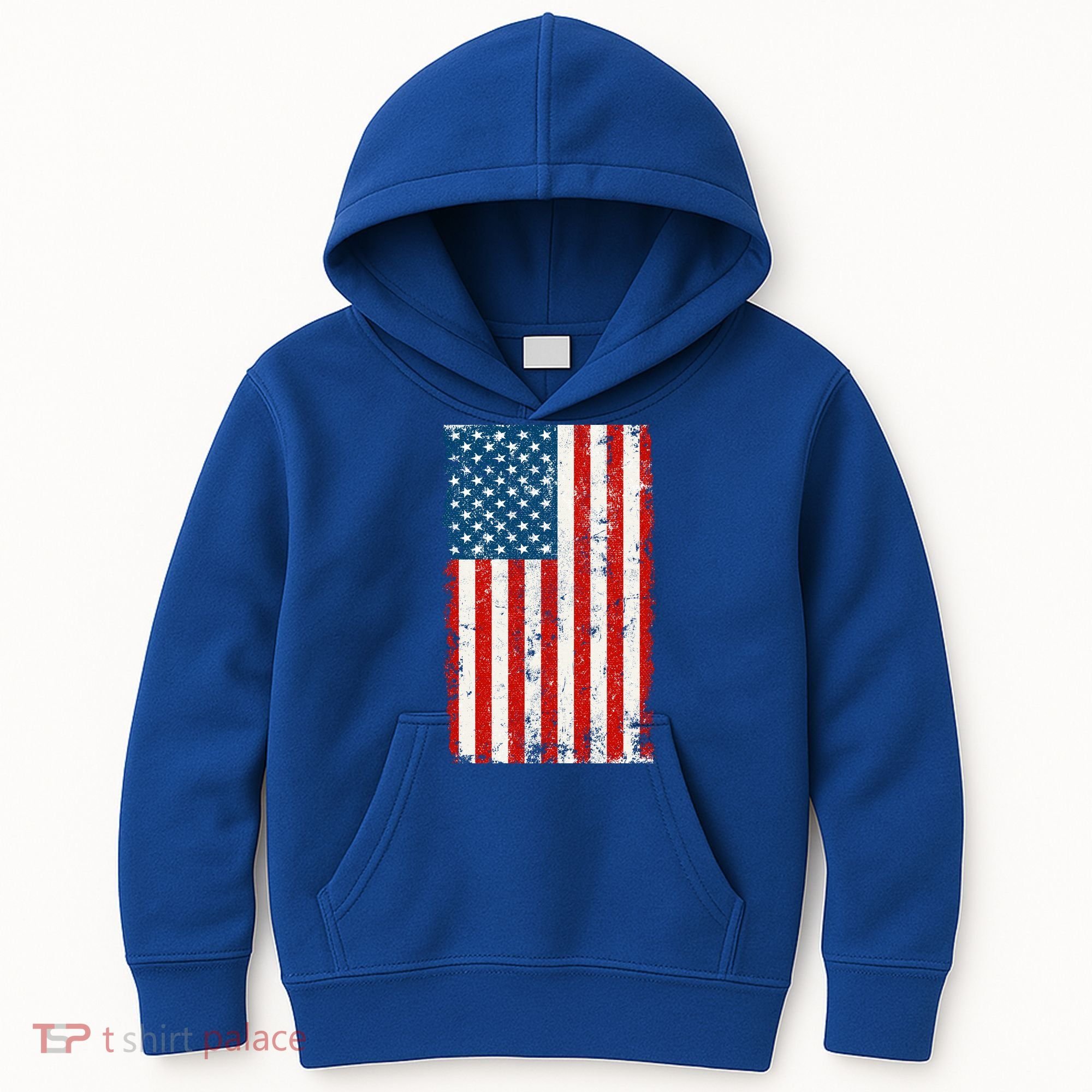 Distressed Worn USA American Flag Kids Hoodie