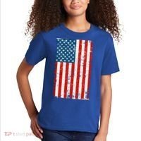 Distressed Worn USA American Flag Kids T-Shirt thumb 2