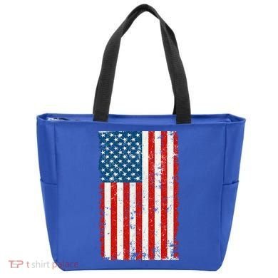 Distressed Worn USA American Flag Tote Bag