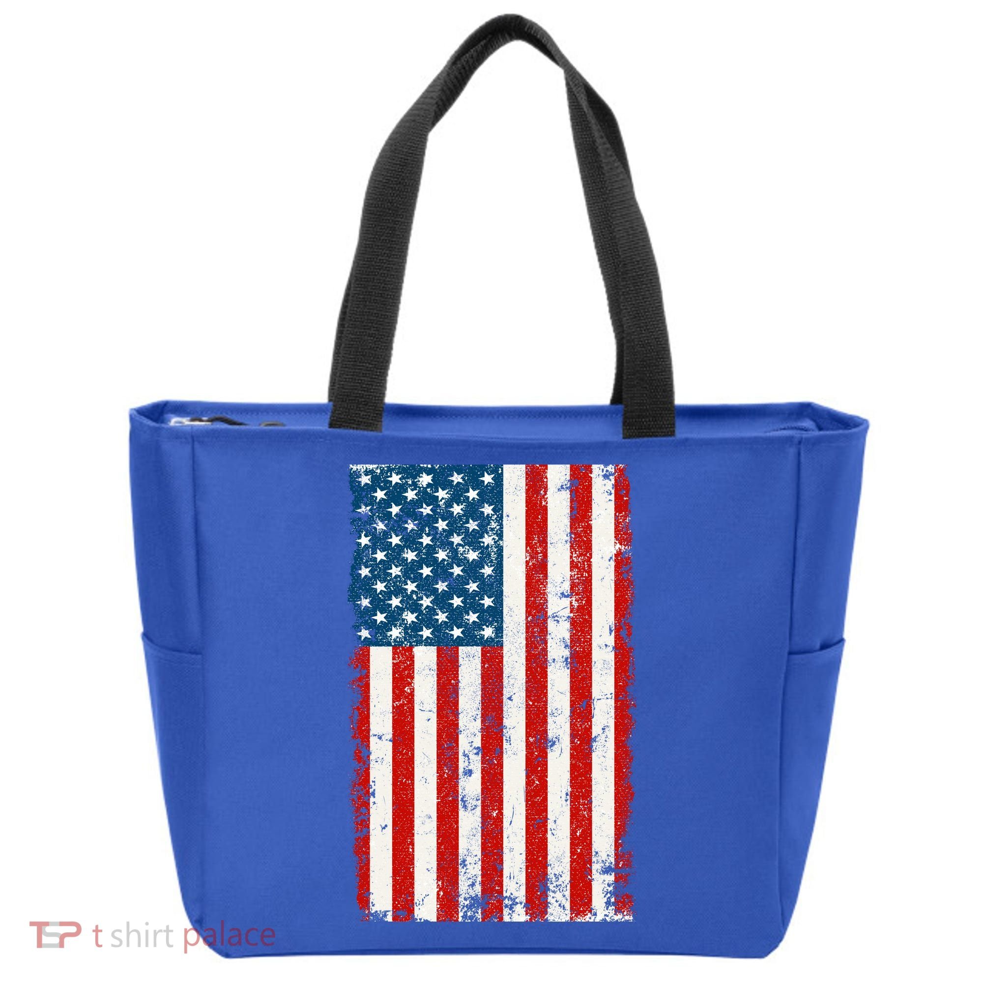 Distressed Worn USA American Flag Tote Bag