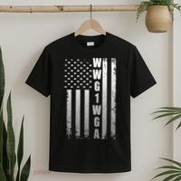 Distressed WWG1WGA US American Flag T-Shirt thumb 2