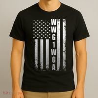 Distressed WWG1WGA US American Flag T-Shirt thumb 3