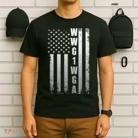 Distressed WWG1WGA US American Flag T-Shirt thumb 6