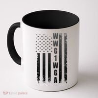 Distressed WWG1WGA US American Flag Coffee Mug thumb 0