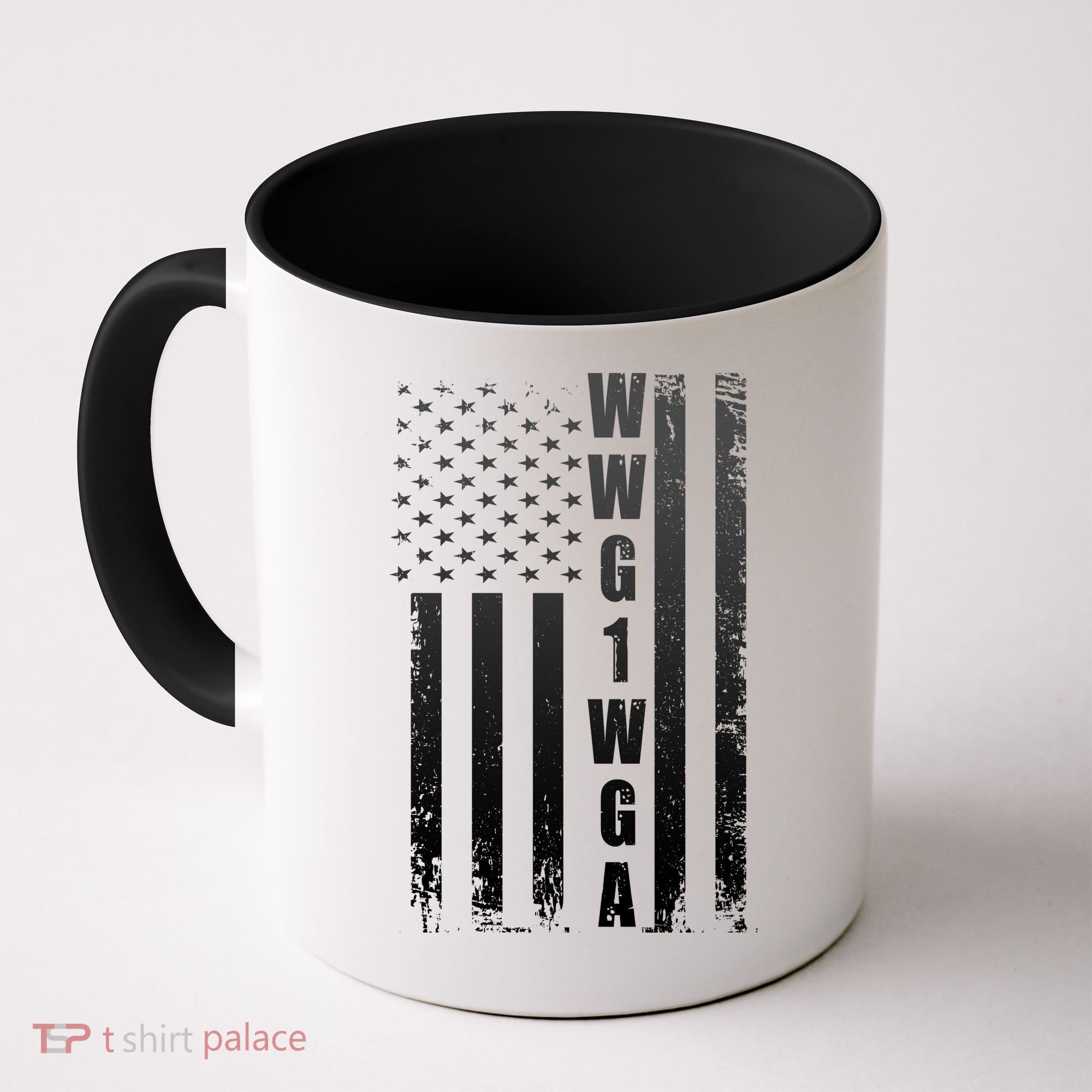 Distressed WWG1WGA US American Flag Coffee Mug