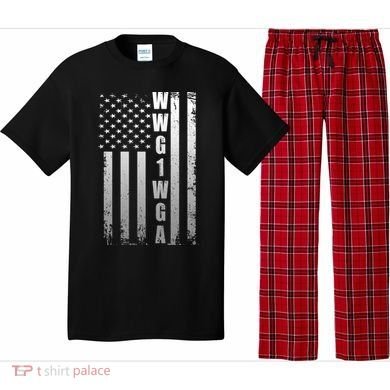 Distressed WWG1WGA US American Flag Pajama Set