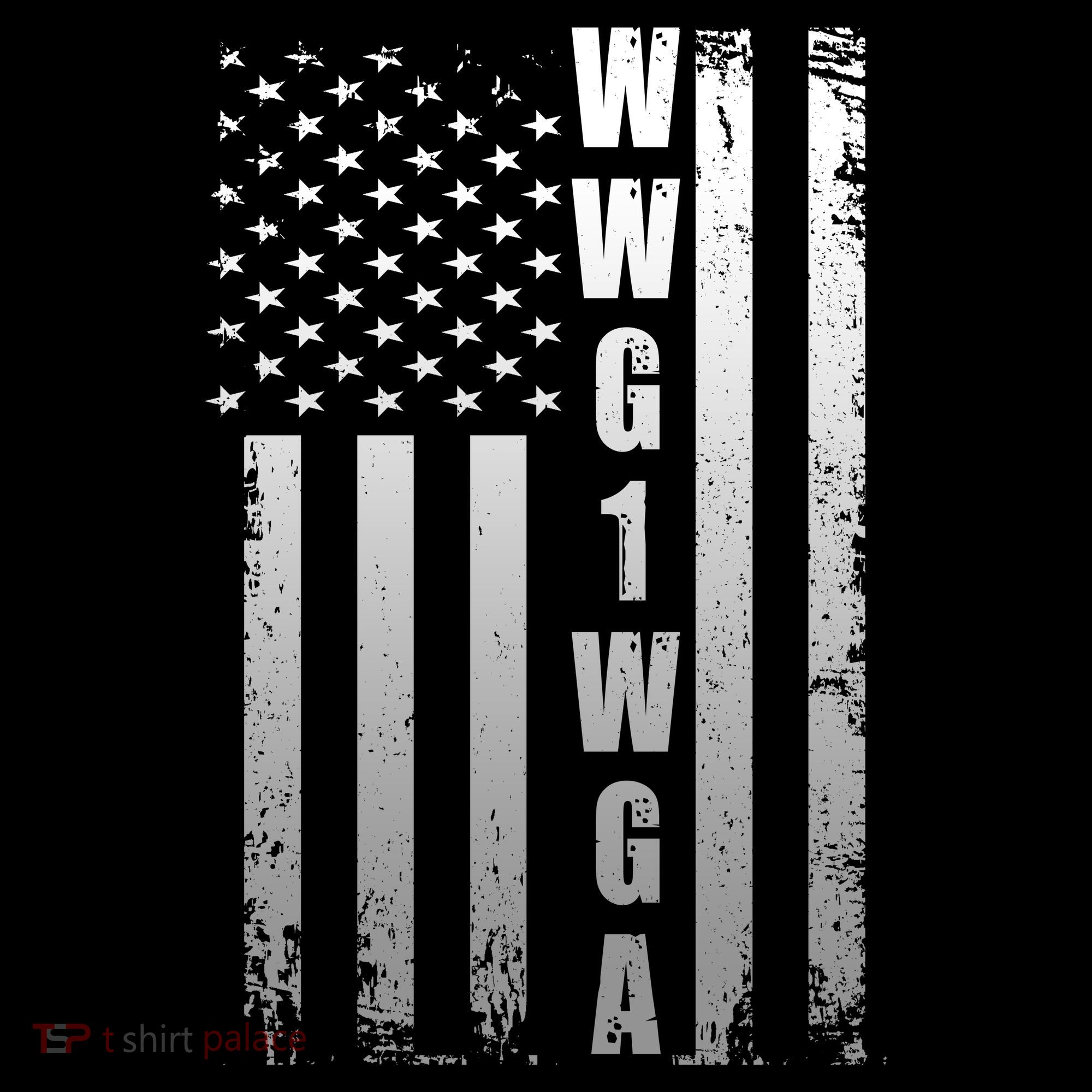 Distressed WWG1WGA US American Flag Women's Hoodie