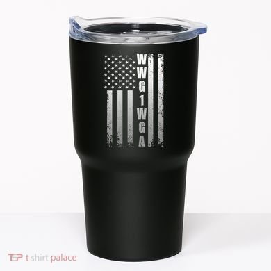 Distressed WWG1WGA US American Flag Tumbler