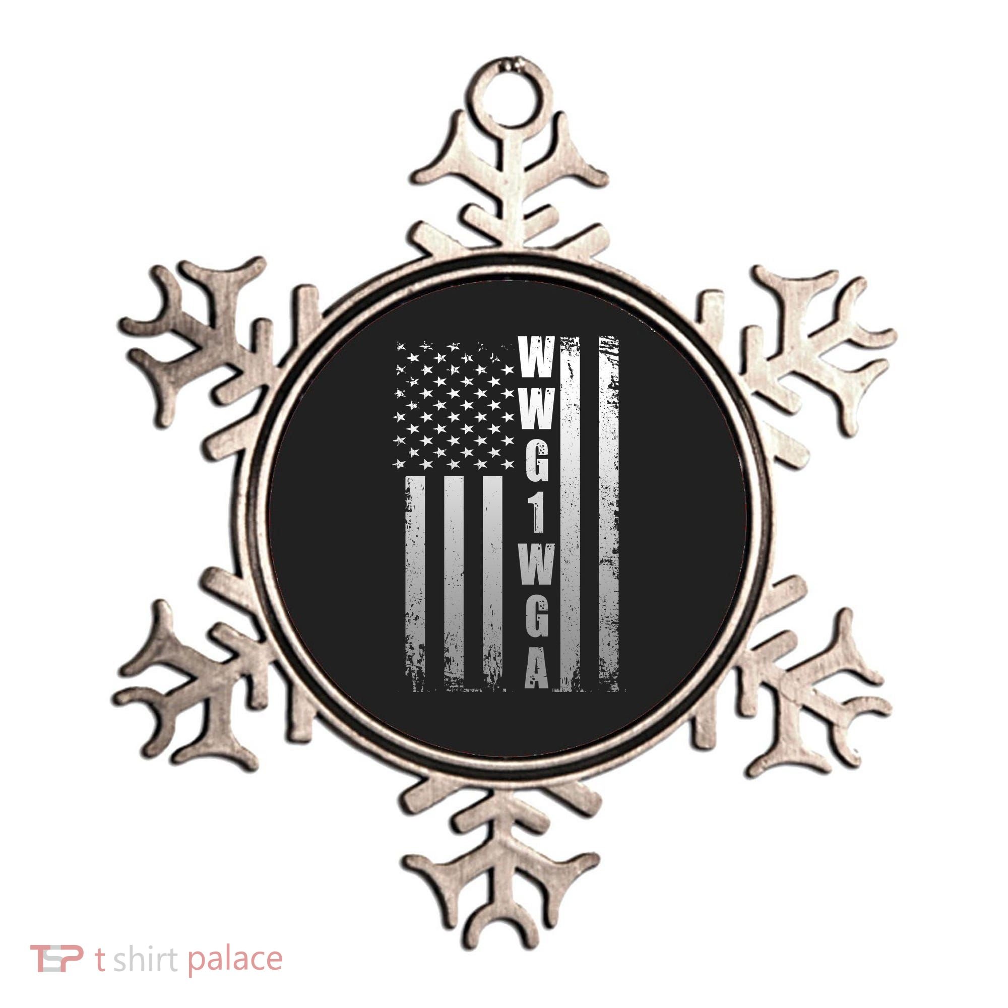 Distressed WWG1WGA US American Flag Ornament
