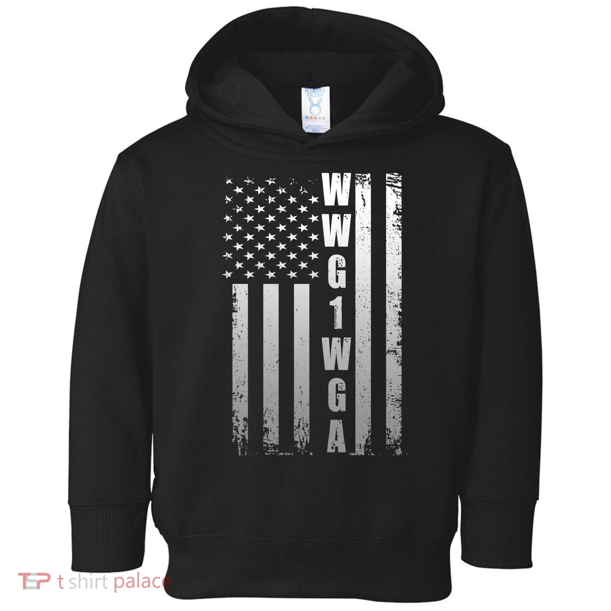 Distressed WWG1WGA US American Flag Toddler Hoodie