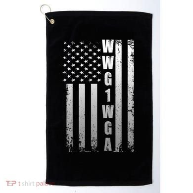 Distressed WWG1WGA US American Flag Golf Towel