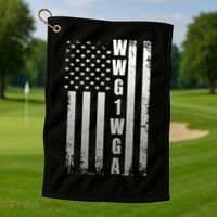 Distressed WWG1WGA US American Flag Golf Towel thumb 1