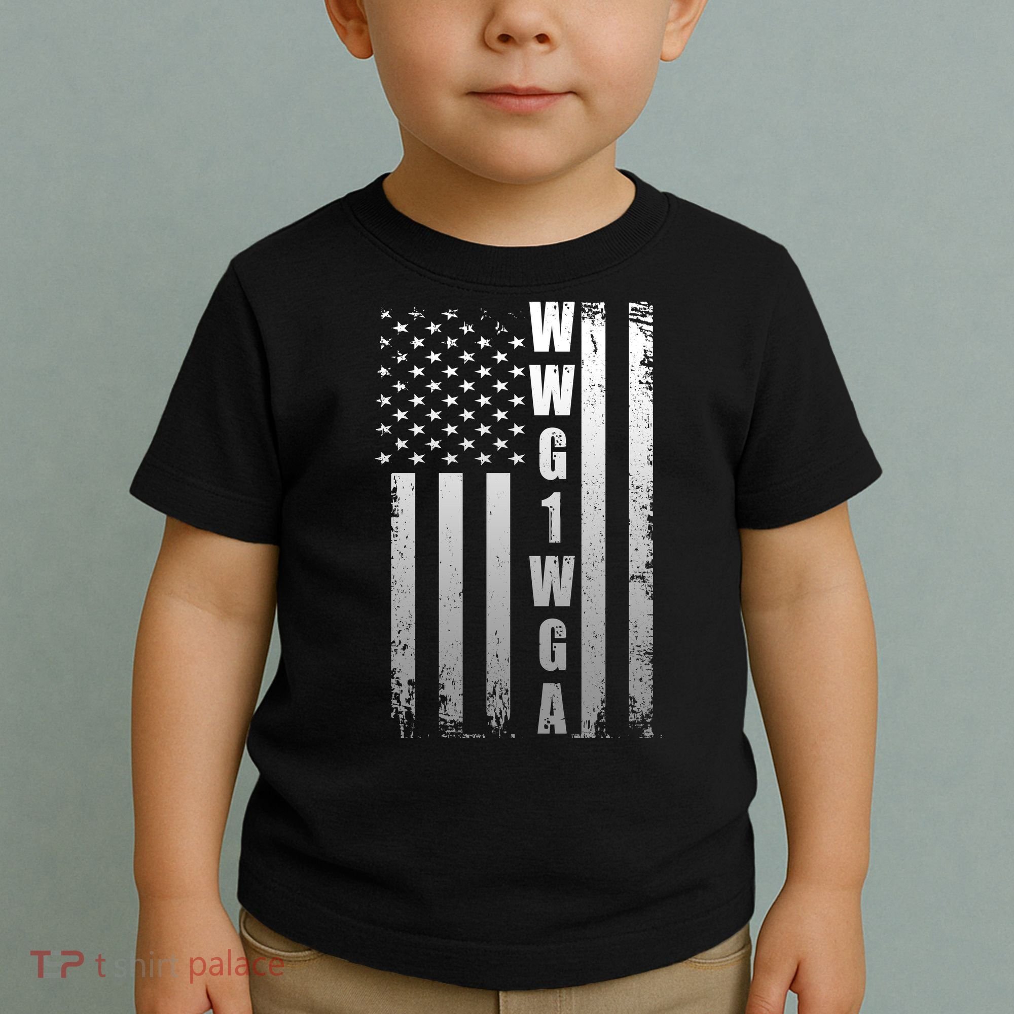 Distressed WWG1WGA US American Flag Toddler T-Shirt