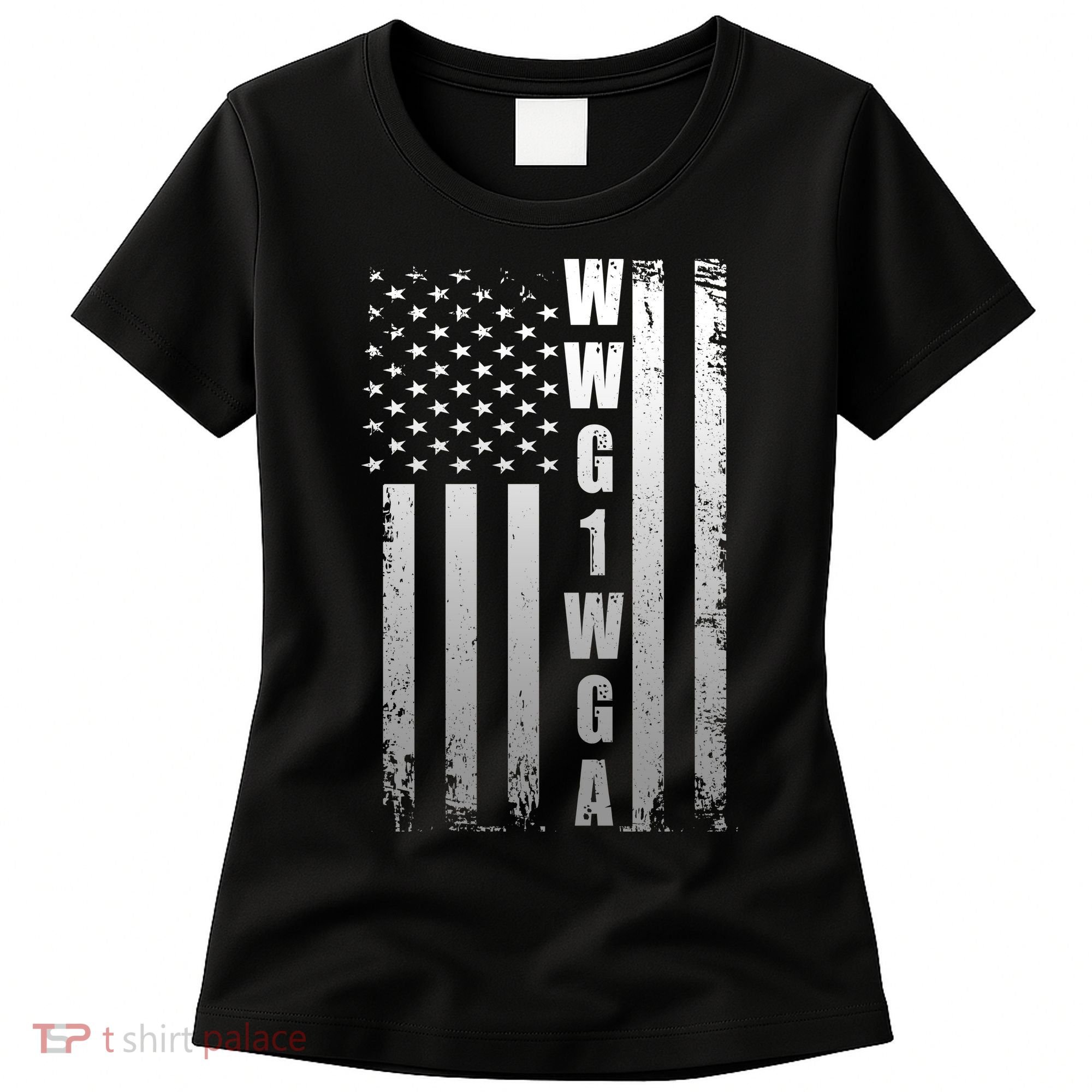 Distressed WWG1WGA US American Flag Women's T-Shirt