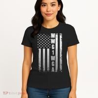 Distressed WWG1WGA US American Flag Women's T-Shirt thumb 4