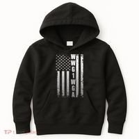 Distressed WWG1WGA US American Flag Kids Hoodie thumb 0