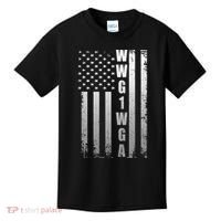 Distressed WWG1WGA US American Flag Kids T-Shirt thumb 0