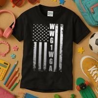 Distressed WWG1WGA US American Flag Kids T-Shirt thumb 3