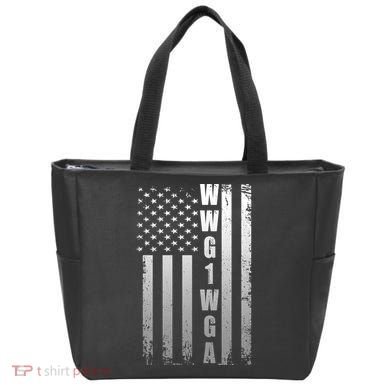 Distressed WWG1WGA US American Flag Tote Bag