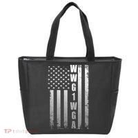Distressed WWG1WGA US American Flag Tote Bag thumb 0