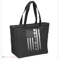 Distressed WWG1WGA US American Flag Tote Bag thumb 2