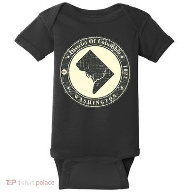 District of Columbia Washington Retro Baby Bodysuit