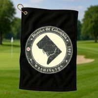 District of Columbia Washington Retro Golf Towel thumb 1