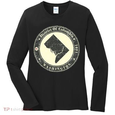 District of Columbia Washington Retro Women's Long Sleeve Shirt